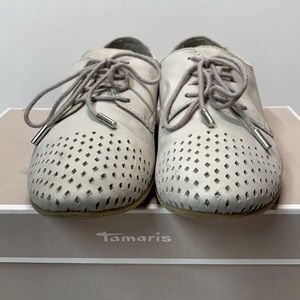 Tamaris Grey Leather Shoes 7.5